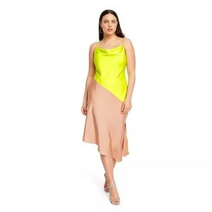 CUSHNIE for Target Asymmetrical Neon Slip Dress